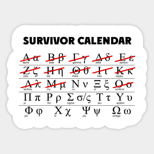 survivor calendar Sticker